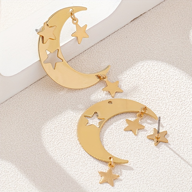 Starry Hollow Pendant Earrings Set for Daily Wear